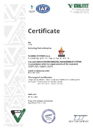 Certifikat ISO 14001